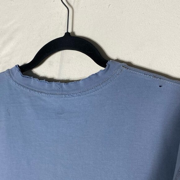 Carhartt Blue Distressed Destroyed Very Worn In Long Sleeve Crew Neck Shirt L - Picture 14 of 16